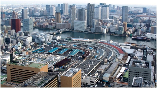 Tsukici bazarının panoraması. Vikipediya - elektron ensiklopediya.